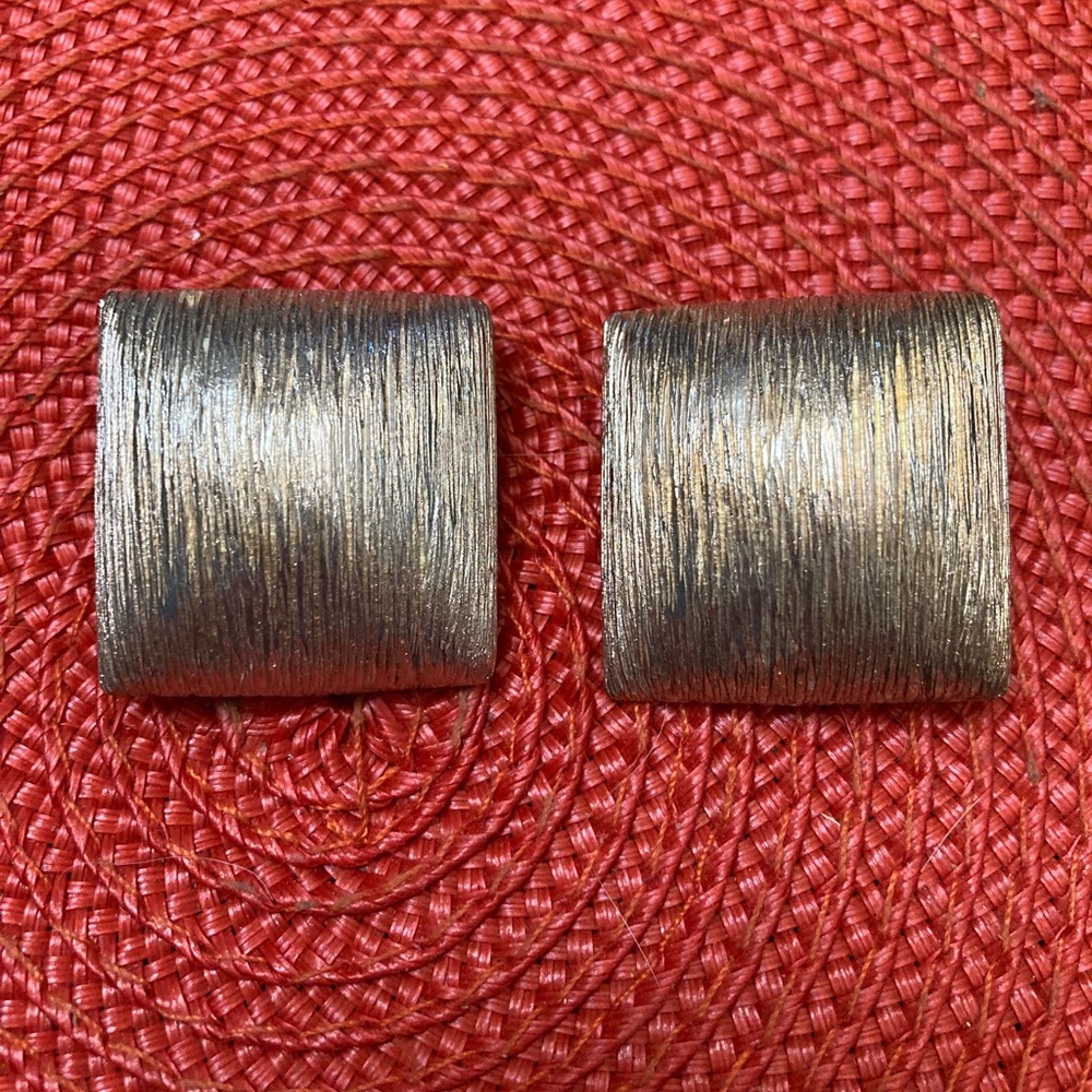 Bundle 5, get 20% off - Vintage Textured Silver Square-shaped Clip-On Earrings